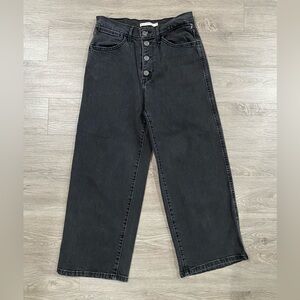 Mile High Cropped‎ Wide Leg Levi’s Women’s Black Jeans 27